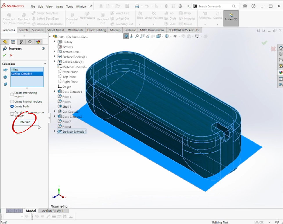 Chọn Solid và Surface