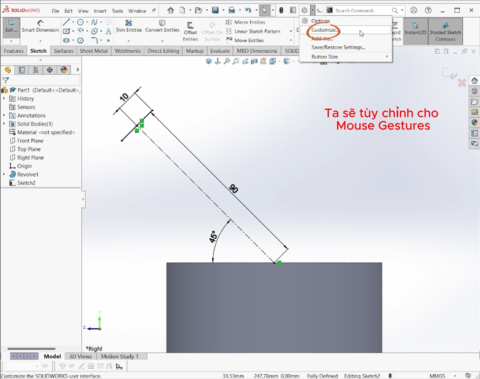 Tùy chỉnh Mouse Gestures